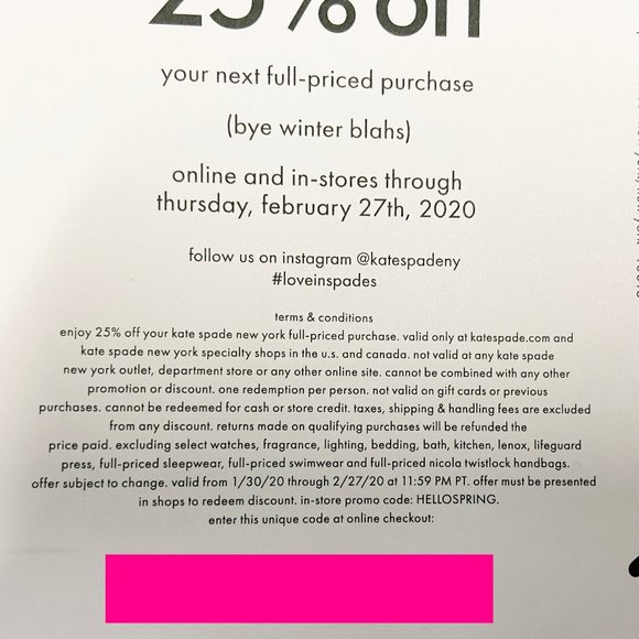 Kate Spade coupon 25% off full-priced purchase - Picture 2 of 2